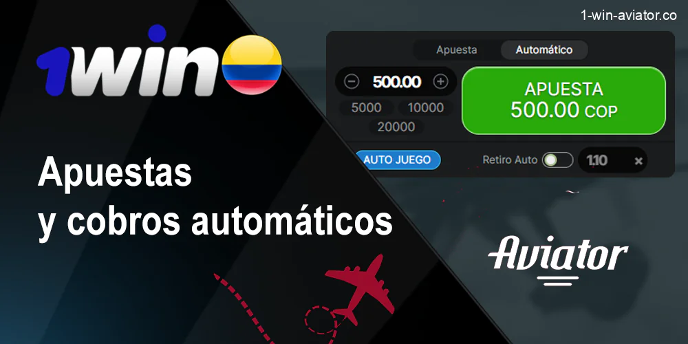 Apuestas y cobros automáticos del juego Aviator 1Win
