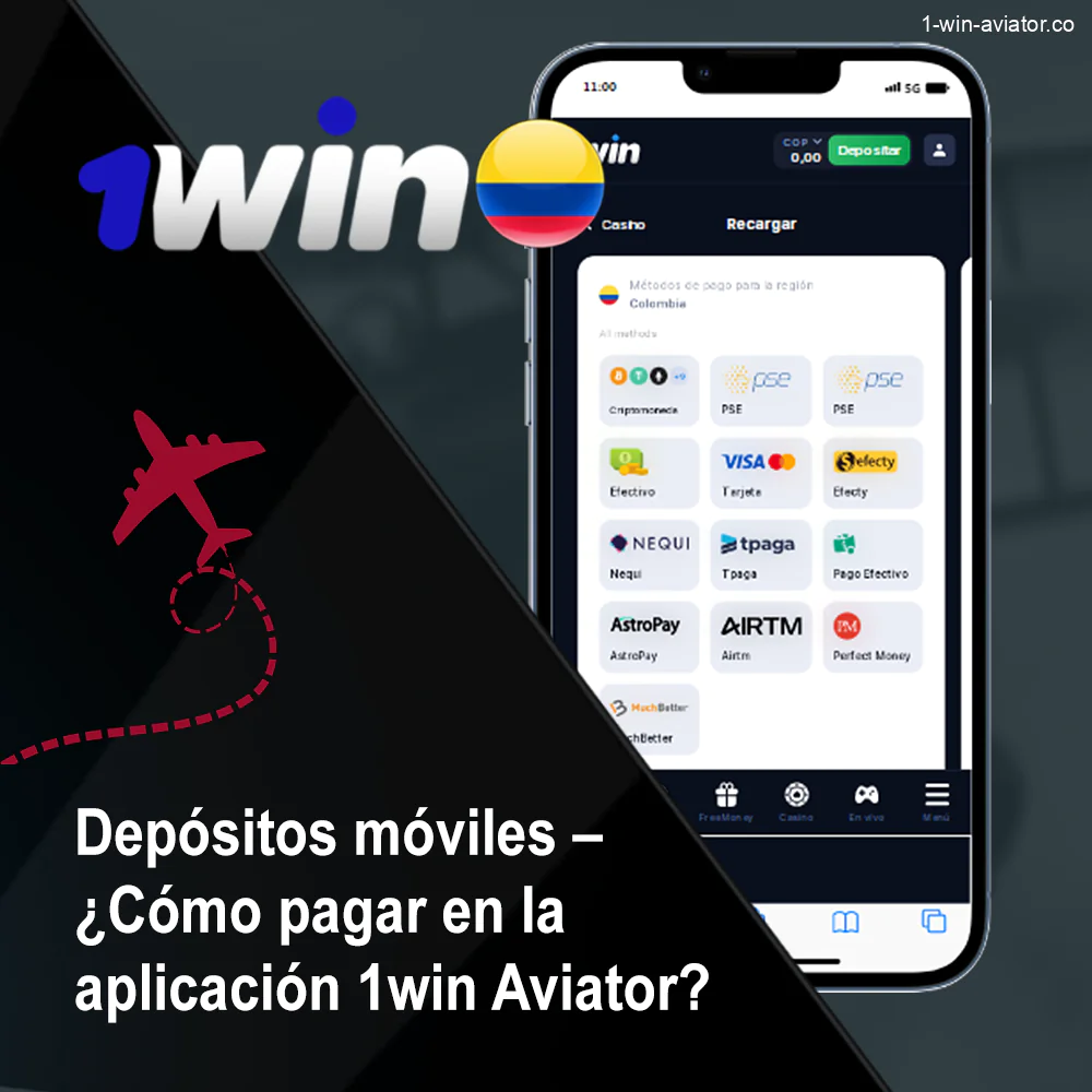 Depósitos móviles para el juego Aviator 1win